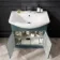 Capri Mystic Green Combination Vanity Basin and Houston Toilet 1350mm - Chrome Handles