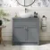 Milos Fog Grey Vanity with Oval Basin 800mm - Brushed Handles