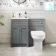 Milos Fog Grey Combination Vanity Basin and Denver Toilet 1000mm - Chrome Handles