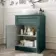 Milos Mystic Green Vanity with Oval Basin 600mm - Brushed Handles