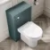 Milos Mystic Green Combination Vanity Basin and Denver Toilet 1300mm - Chrome Handles