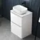 Corsica Gloss White Vanity Drawer with Marble Top & Curved Counter Top Basin 600mm