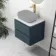 Corsica Inky Blue Wall Hung Drawer Vanity with Marble Top 600mm - Excludes Counter Top Basin