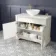 Lucia Chalk White Vanity with Marble Top & Round Counter Top Basin 1030mm - Brushed Brass Accents