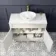 Lucia Chalk White Vanity with Marble Top & Oval Counter Top Basin 1030mm - Brass Knurled Handles