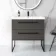 Elba Graphite Grey Wall Hung Basin Drawer Vanity 800mm with Matt Black Stand