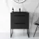 Elba Matt Black Wall Hung Basin Drawer Vanity 600mm with Matt Black Stand