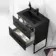 Elba Matt Black Wall Hung Basin Drawer Vanity 600mm with Matt Black Stand