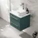 Omaha Mystic Green Wall Hung Drawer Vanity with Marble Top & Marin Basin 600mm