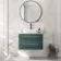 Omaha Mystic Green Wall Hung Drawer Vanity with Marble Top & Marin Basin 800mm