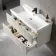 Crete Fluted Linen White Wall Hung Basin Drawer Vanity 1000mm