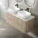 Crete Fluted Apex Oak Double Wall Hung Drawer Vanity with Marble Top & Curved Basin 1200mm