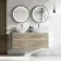 Elba Dawn Oak Double Wall Hung Drawer Vanity with Marble Top & Oval Basin 1200mm