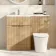 Havana Fluted Country Oak Combination Vanity Basin and Tucson Toilet 1100mm - Chrome Handles - Left Handed