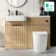 Sicily Fluted Country Oak Combination Vanity Basin and Utah Comfort Height Toilet 1200mm - Black Accents - Left Handed