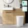 Sicily Fluted Country Oak Combination Vanity Basin with Marble Top & Utah Comfort Height Toilet 1200mm - Black Accents