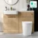 Sicily Fluted Country Oak Combination Vanity Basin and Utah Comfort Height Toilet 1200mm - Brushed Brass Accents - Left Handed