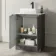 Crete Fluted Charcoal Elm Vanity with Marble Top & Reno Basin 600mm