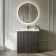 Crete Fluted Charcoal Elm Basin Vanity 800mm