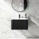 Sorrento Fluted Matt Black Wall Hung Basin Drawer Vanity 600mm