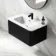 Sorrento Fluted Matt Black Wall Hung Basin Drawer Vanity 800mm