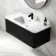 Sorrento Fluted Matt Black Wall Hung Basin Drawer Vanity 1000mm