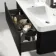 Sorrento Fluted Matt Black Wall Hung Double Basin Drawer Vanity 1200mm