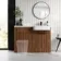 Sicily Fluted Black Walnut Basin Vanity and Back To Wall Toilet Unit 1200mm (Excludes Toilet) - Black Accents - Right Handed
