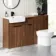 Sicily Fluted Black Walnut Combination Vanity Basin and Miami Toilet 1500mm - Black Accents