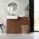 Sicily Fluted Black Walnut Basin Vanity and Back To Wall Toilet Unit 1200mm (Excludes Toilet) - Chrome Handles