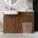 Sicily Fluted Black Walnut Basin Vanity and Back To Wall Toilet Unit 1200mm (Excludes Toilet) - Chrome Handles - Left Handed