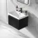 Malta Fluted Matt Black Wall Hung Basin Drawer Vanity 500mm