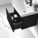 Malta Fluted Matt Black Wall Hung Basin Drawer Vanity 500mm