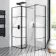 Munich Matt Black Grid 8mm Walk In Shower Enclosure 800mm & 800mm Glass with Pivotal Return Panel