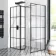 Munich Matt Black Grid 8mm Walk In Shower Enclosure 800mm & 900mm Glass with Pivotal Return Panel