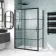 London Matt Black Grid 6mm Sliding Shower Enclosure 1200x700mm