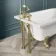 Abingdon 1700mm Single Ended Roll Top Bath - Brushed Brass Ball Feet