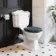 Lima Traditional Close Coupled Toilet With Inky Blue Wooden Seat
