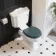 Lima Traditional Close Coupled Toilet With Midnight Green Wooden Seat