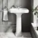 Hudson Traditional High-Level Toilet With Chalk White Seat & Pedestal Basin - Single Tap Hole