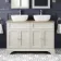 Lucia Chalk White Double Vanity With Oak Effect Top & Curved Counter Top Basin 1200mm