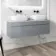 Trent Stone Grey Double Wall Hung Drawer Vanity with Marble Top & Curved Counter Top Basin 1200mm