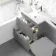 Trent Stone Grey Basin Vanity Drawer and Back To Wall Unit 1100mm - Left Handed