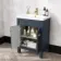 Bermuda Inky Blue Basin Vanity 600mm - Brushed Brass Accents