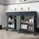 Bermuda Inky Blue Double Basin Vanity 1200mm - Brushed Brass Accents