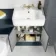 Monaco Inky Blue Combination Vanity Basin and Boston Toilet 1200mm - Brushed Brass Accents