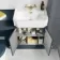 Monaco Inky Blue Combination Vanity Traditional Basin and Hudson Toilet with Wooden Seat 1200mm - Brushed Brass Accents