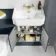 Monaco Inky Blue Combination Vanity Traditional Basin and Boston Toilet 1200mm - Brushed Brass Accents