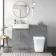 Harper Stone Grey Combination Vanity Basin and Houston Toilet 1200mm - Brushed Brass Accents