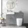 Harper Stone Grey Combination Vanity Basin and Boston Toilet 1200mm - Brushed Brass Accents